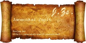 Janecskai Zsolt névjegykártya